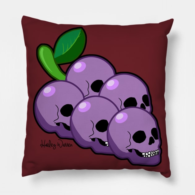 Three Grapes Win Pillow by Harley Warren