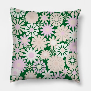 Scandinavian Style Floral Design Vintage Flowers Pillow