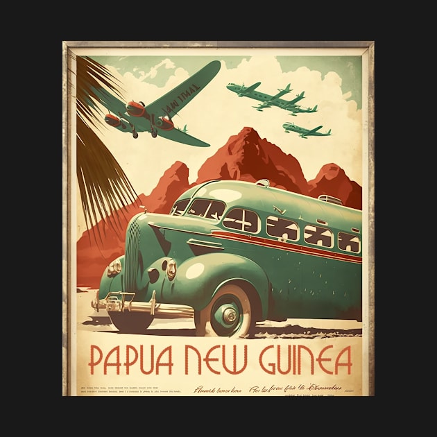 Papua New Guinea Vintage Travel Art Poster by OldTravelArt