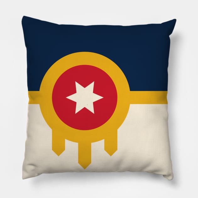 Flag of Tulsa Pillow by brigadeiro