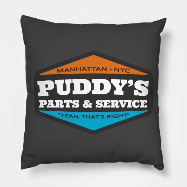 Puddy's Parts and Service Pillow by LocalZonly