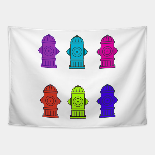 Pop Art Fire Hydrants Tapestry by AJDesignsstuff