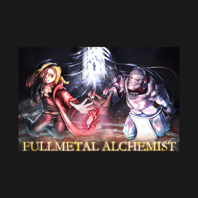 Fullmetal Alchemist Poster (Edward and Alphonse Only) (With Title) by Arcanekeyblade5