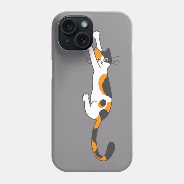 Calico Cat Hanging On Phone Case by Coffee Squirrel