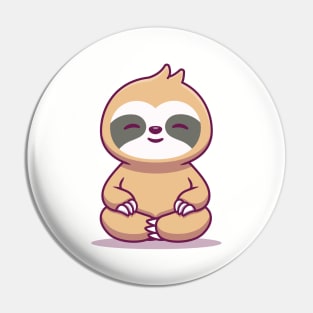 Cute Sloth Sitting Yoga Pin