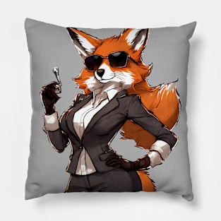 Agent Lady Fox Pillow