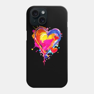 Valentines Day Colorful Painted Hearts Happy Valentines Day Phone Case