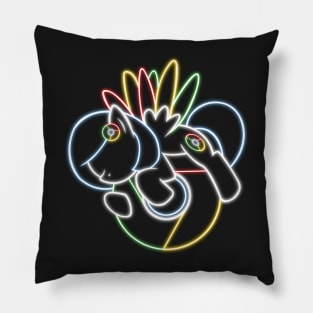 Neon Chrome Pony Pillow