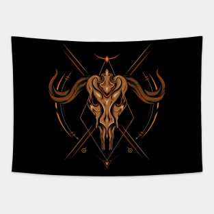 Buffalo Skull head logo Tapestry