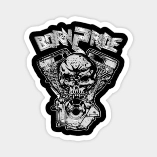 Born 2 Ride Biker Skull Magnet