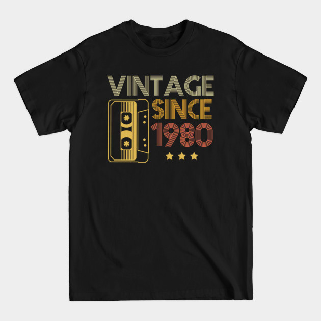 Discover Vintage since 1980 Retro Mixtape Music Cassette Gift - Retro Vintage Birthday Gift - T-Shirt