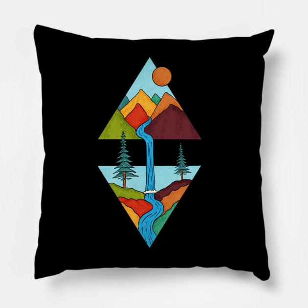 Nature River Pillow by coffeeman