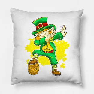 Dabbing Leprechaun Irish Beer Keg St Patricks Day Pillow