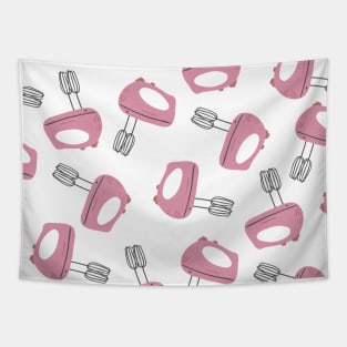 Pink and Grey Hand Mixer Pattern Tapestry