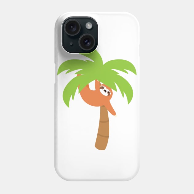 Sloth Hanging on Coconut Tree Phone Case by LulululuPainting