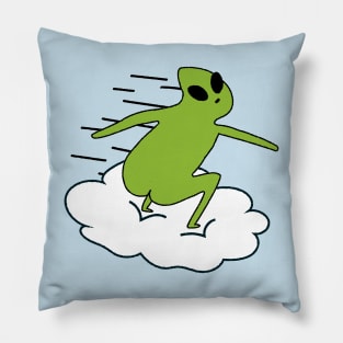 ALIEN SURFING IN A CLOUD Pillow