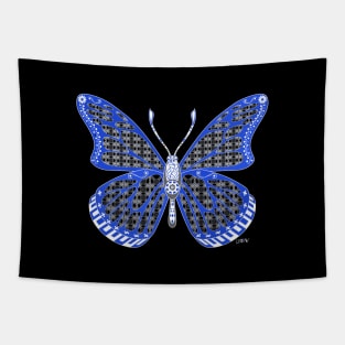 black butterfly mariposa ecopop art Tapestry