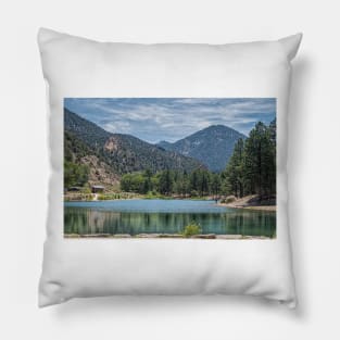 Eagle Rock Lake New Mexico by Debra Martz Pillow