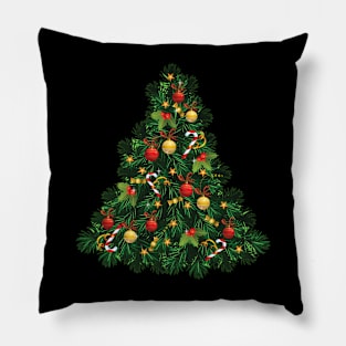 Christmas Tree Print Festive Holidays Pillow