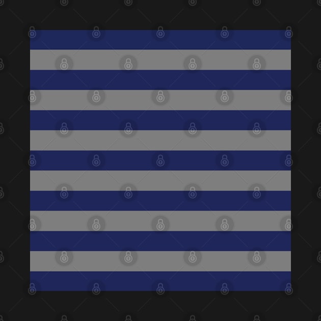 Navy Blue and Gray Stripes, Horizontal Awning Stripes by AmyBrinkman