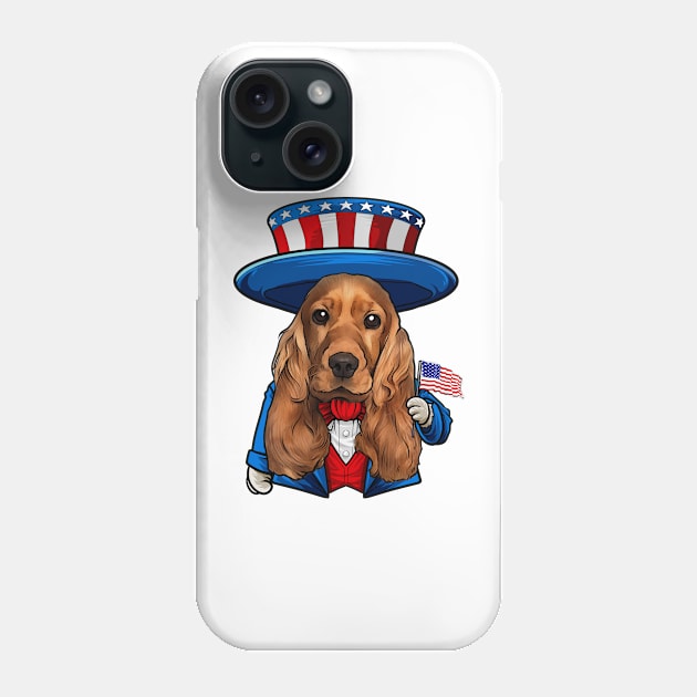 Fourth of July Cocker Spaniel Phone Case by whyitsme