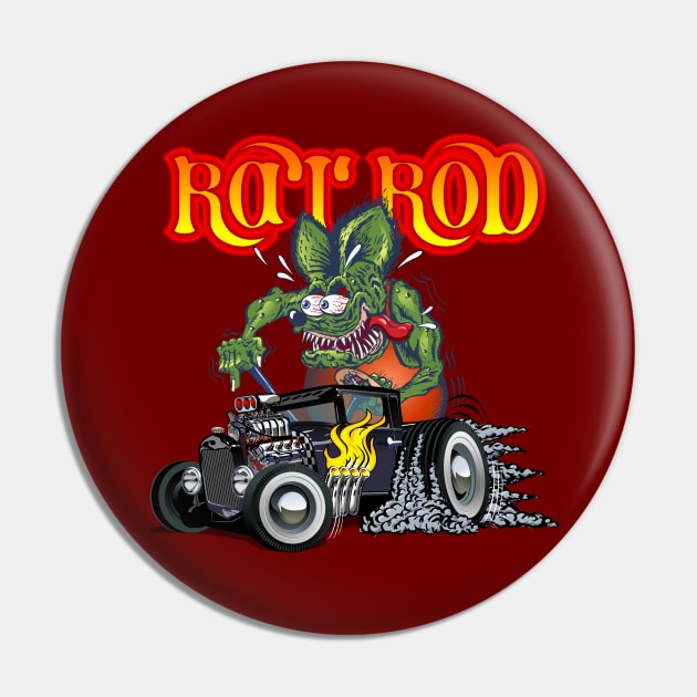 Cartoon retro rat rod Pin by Mechanik