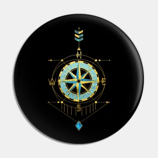 Decorative Sacred Geometry Compass Pin