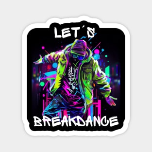 Man Dancing Breakdance On The Street In Graffiti Look Magnet