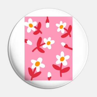 Pink Floral Pattern Pin