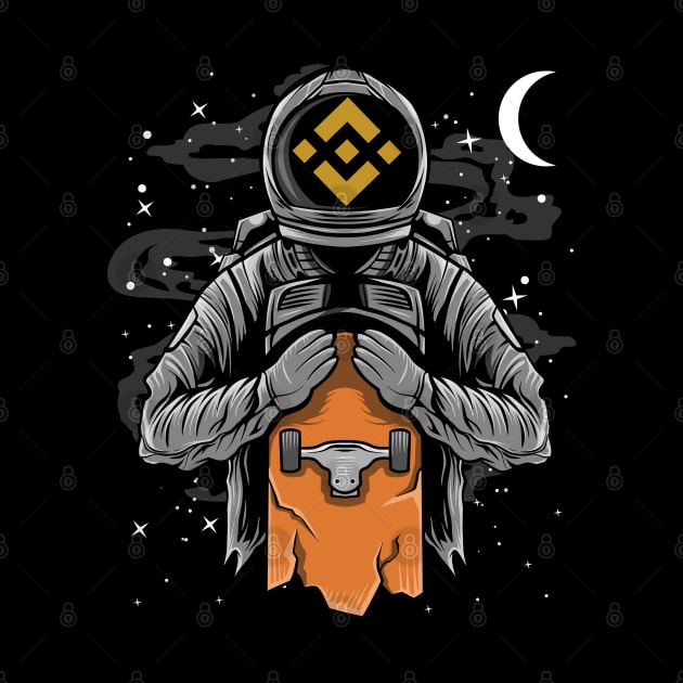 Astronaut Skate Binance BNB Coin To The Moon Crypto Token Cryptocurrency Wallet Birthday Gift For Men Women Kids by Thingking About