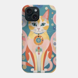 Hilma af Klint's Whimsical Cat Dreamscape: Abstract Reverie Phone Case