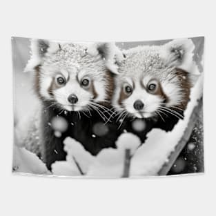 Red Panda Animal Discovery Wild Nature Ink Sketch Style Tapestry