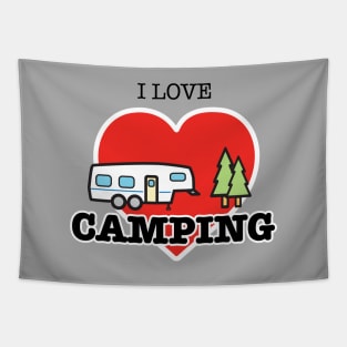 I Love Camping - Heart and Fifth Wheel Tapestry