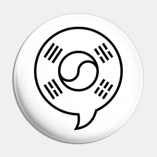 Korean Flag Talk Bubble (White ver.) Pin