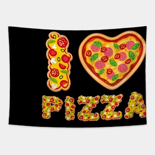 I Love Pizza valentines Day Heart Pepperoni Funny Tapestry