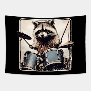 Raccoon drummer Tapestry