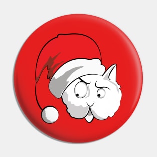 santa crazy lazy cat in Christmas animal Holiday Pin