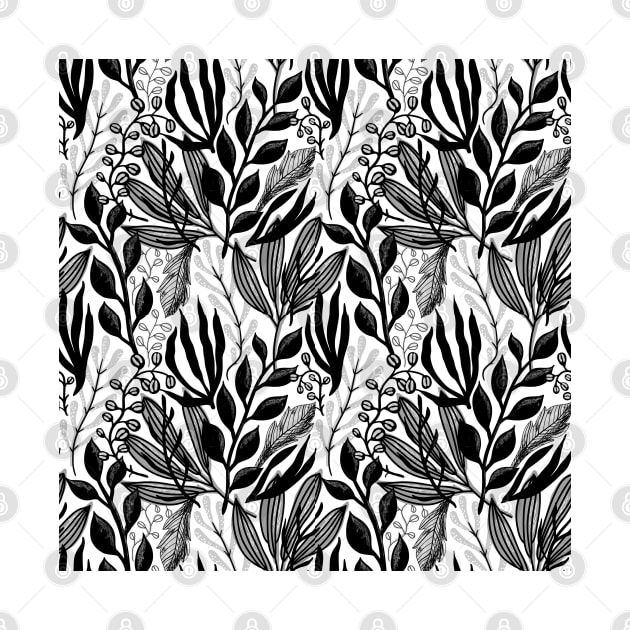 Black and white flower pattern classy and elegant by BoogieCreates