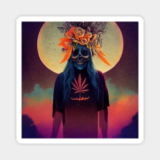 Hippie Weed Horror Magnet