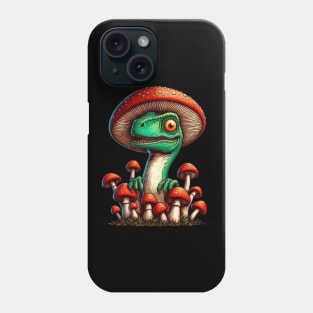 Cute Velociraptor Mushroom Hat Dinosaur Garden Phone Case