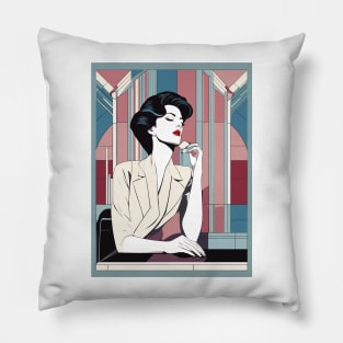 Rebelle Rouge Art Deco Patrick Nagel 80s Pillow