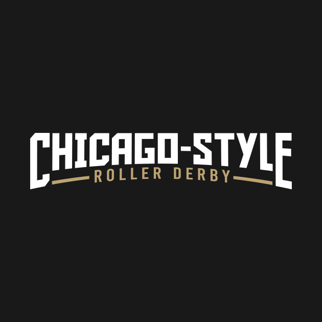 White & Gold CSRD Name Logo by ChicagoStyleRollerDerby