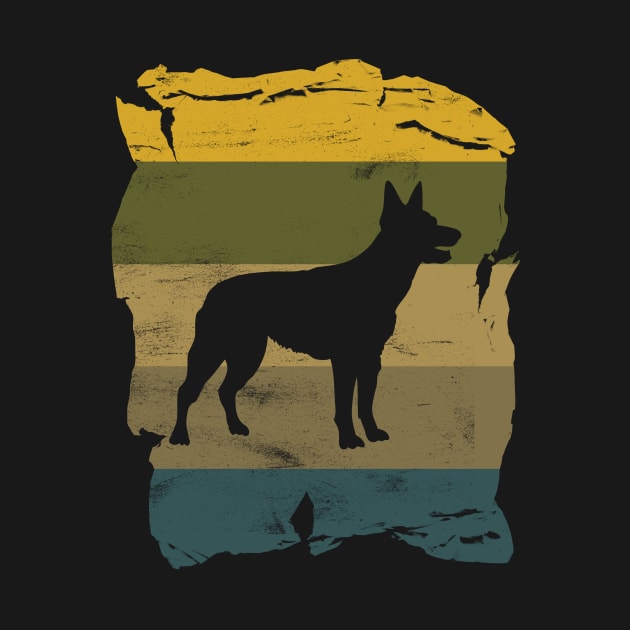 Australian Kelpie Distressed Vintage Retro Silhouette by DoggyStyles