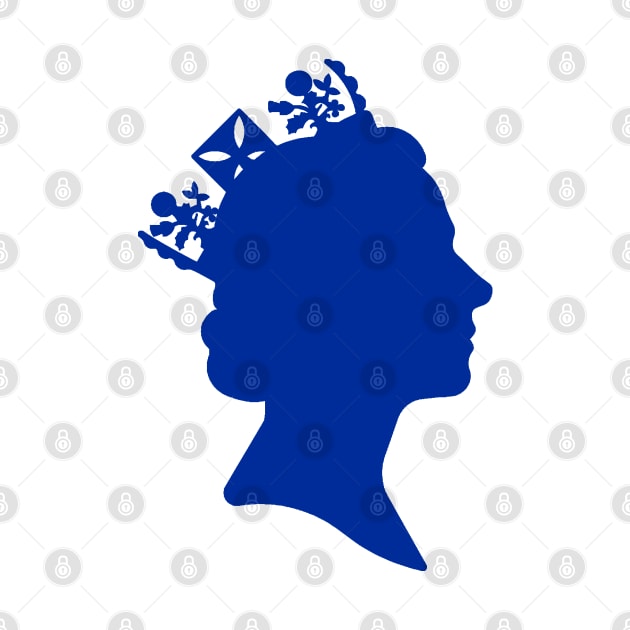 Queen Elizabeth silhouette in blue by LucyInTheSkywithDiamonds