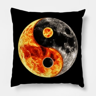 Moon sun yin yang Pillow