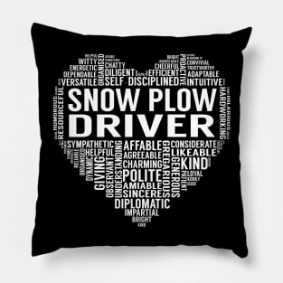 Snow Plow Driver Heart Pillow