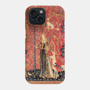 LADY AND UNICORN ,TOUCH ,Lion,Fantasy Flowers,Animals Red Green Floral Phone Case