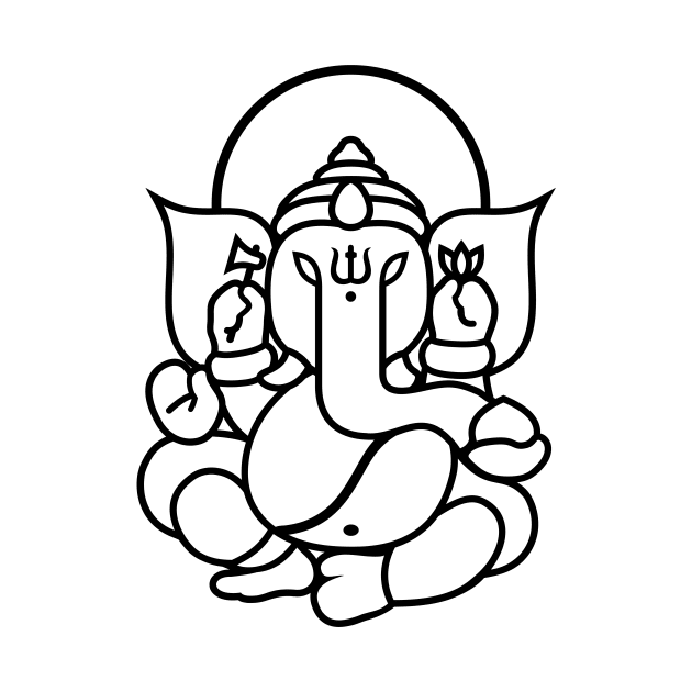 Ganesh Ganesa Ganapati Elephant 3 (black) by Mystic-Land