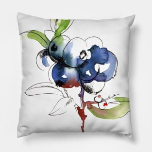 Watercolor berries Pillow