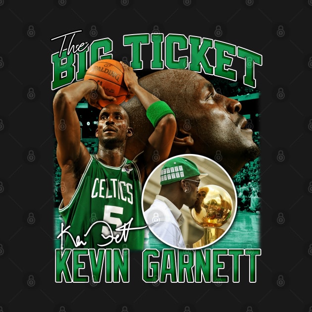 Kevin Garnett The Big Ticket Basketball Signature Vintage Retro 80s 90s Bootleg Rap Style by CarDE